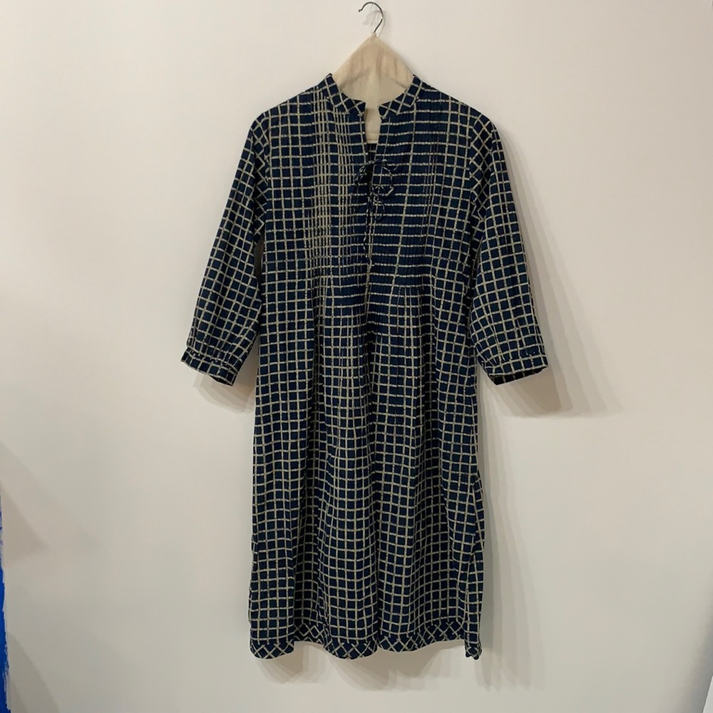 Grid Pattern Matta Pleated Summer Dress!